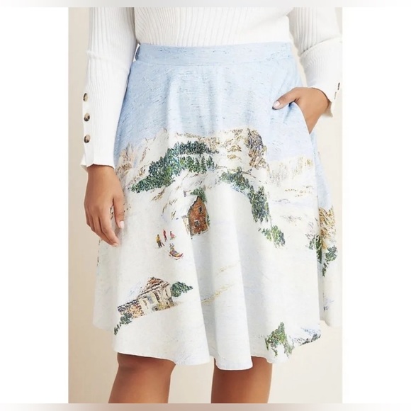 ❄️ Anthropologie Corey Lynn Calter Winter Wonderland Skirt - Picture 2 of 4